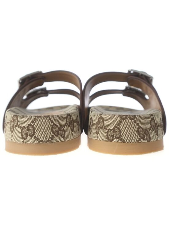 Gucci GG Logo Canvas Slide Sandals Beige main image 4